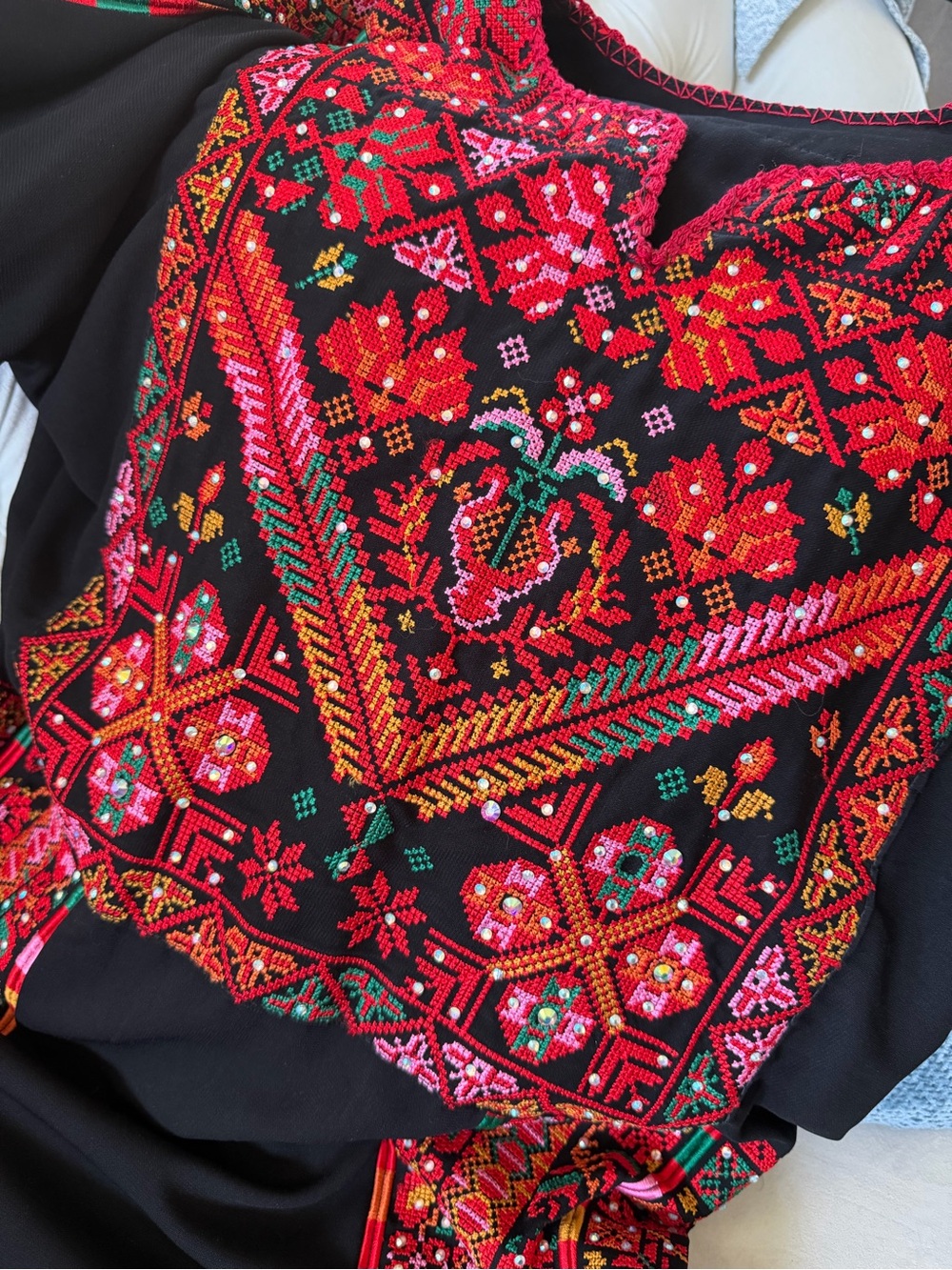 Computer Embroidered thobe palestinian thob henna dress